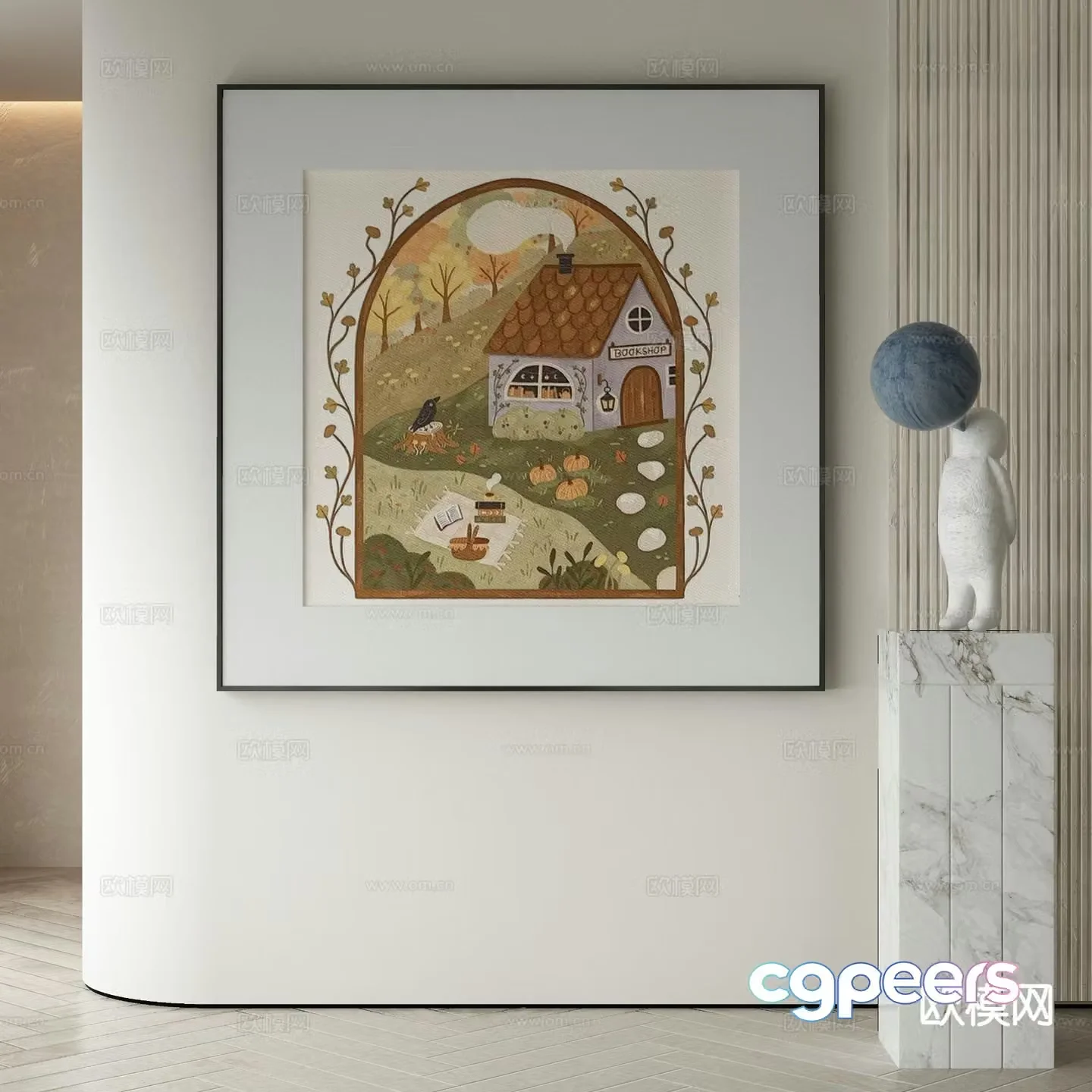 Modern cartoon painting decorative painting 3d model