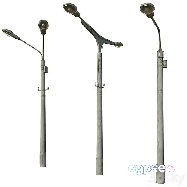3ds Max Free – Lamppost (set of 3 poles)