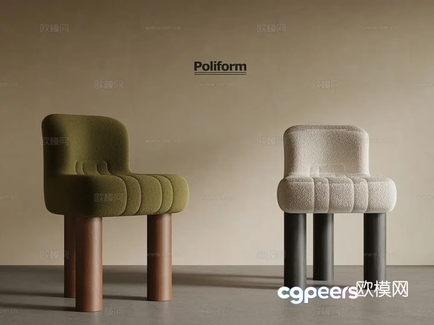 Medium style leisure chair 3d model