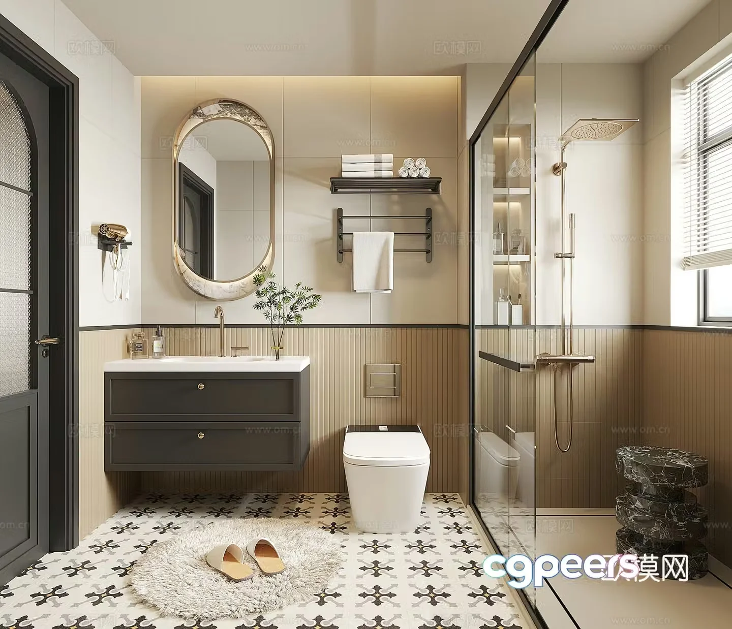 French bathroom 3d model