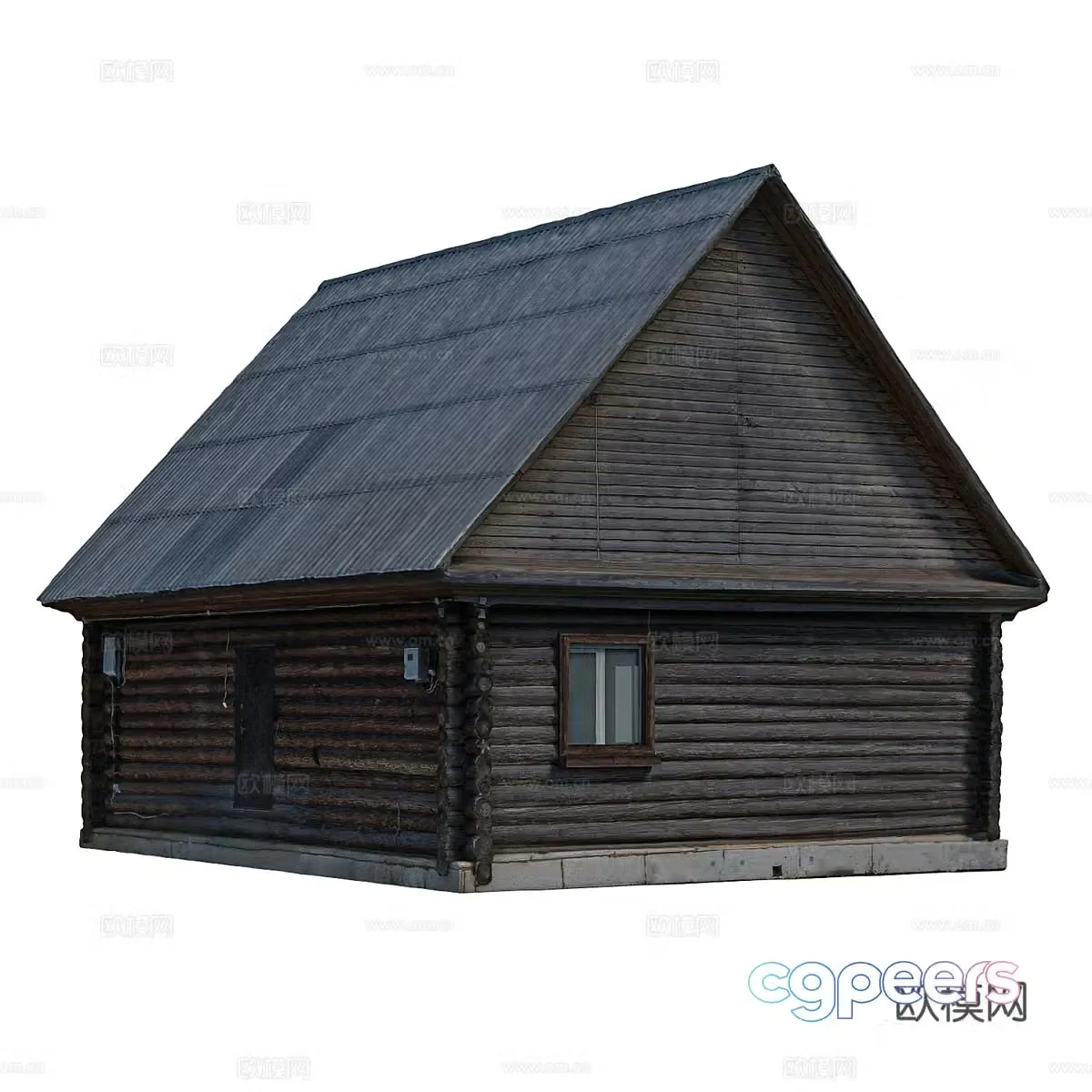 Modern wooden house villa appearance 3d model