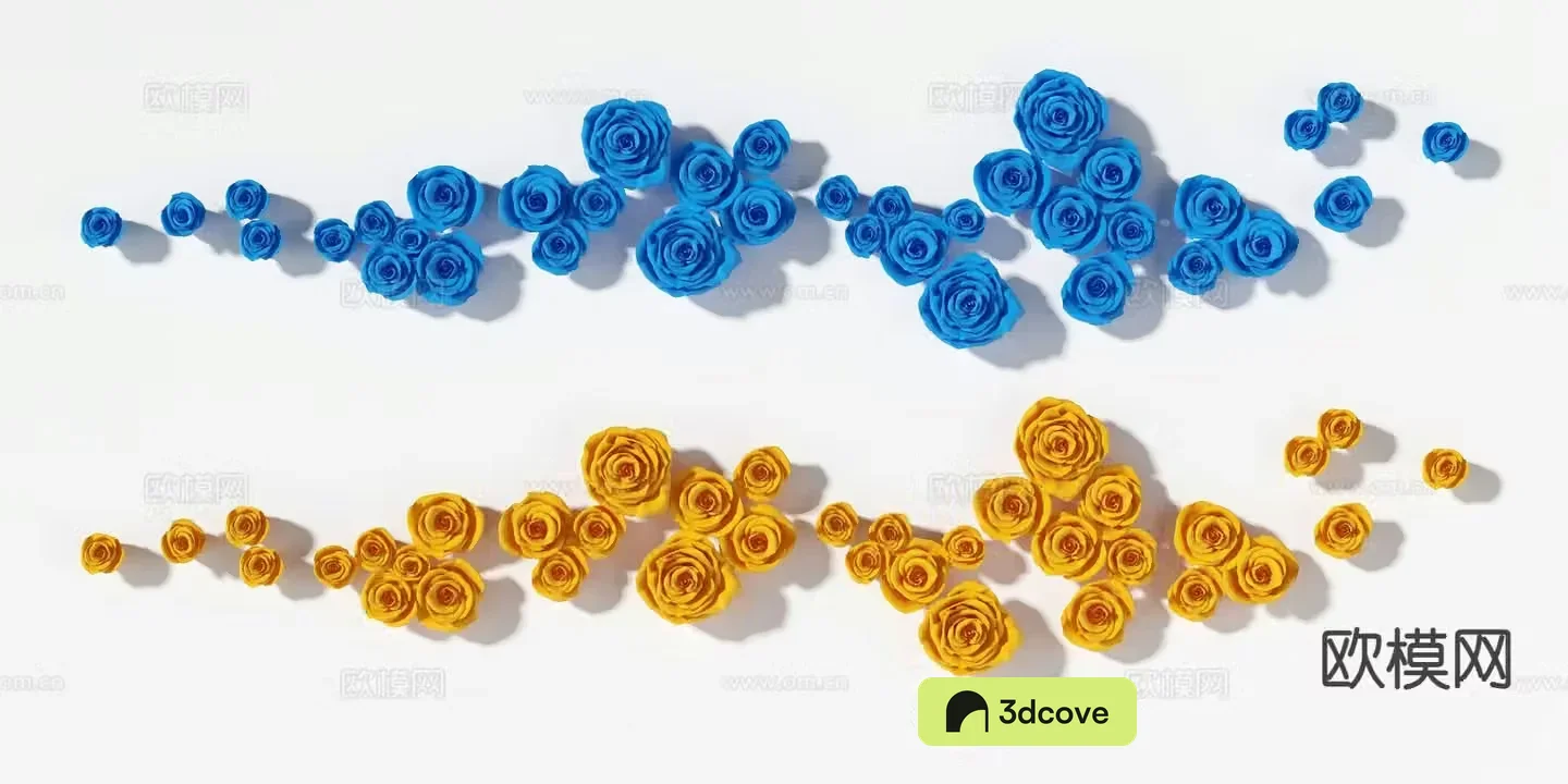 Rose wall decoration three-dimensional hanging decoration