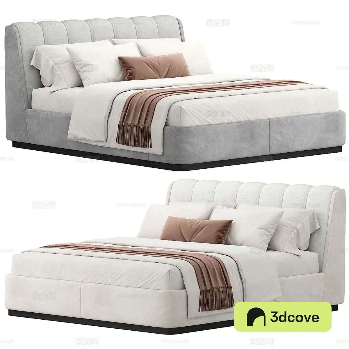 Modern Angelika fabric double bed