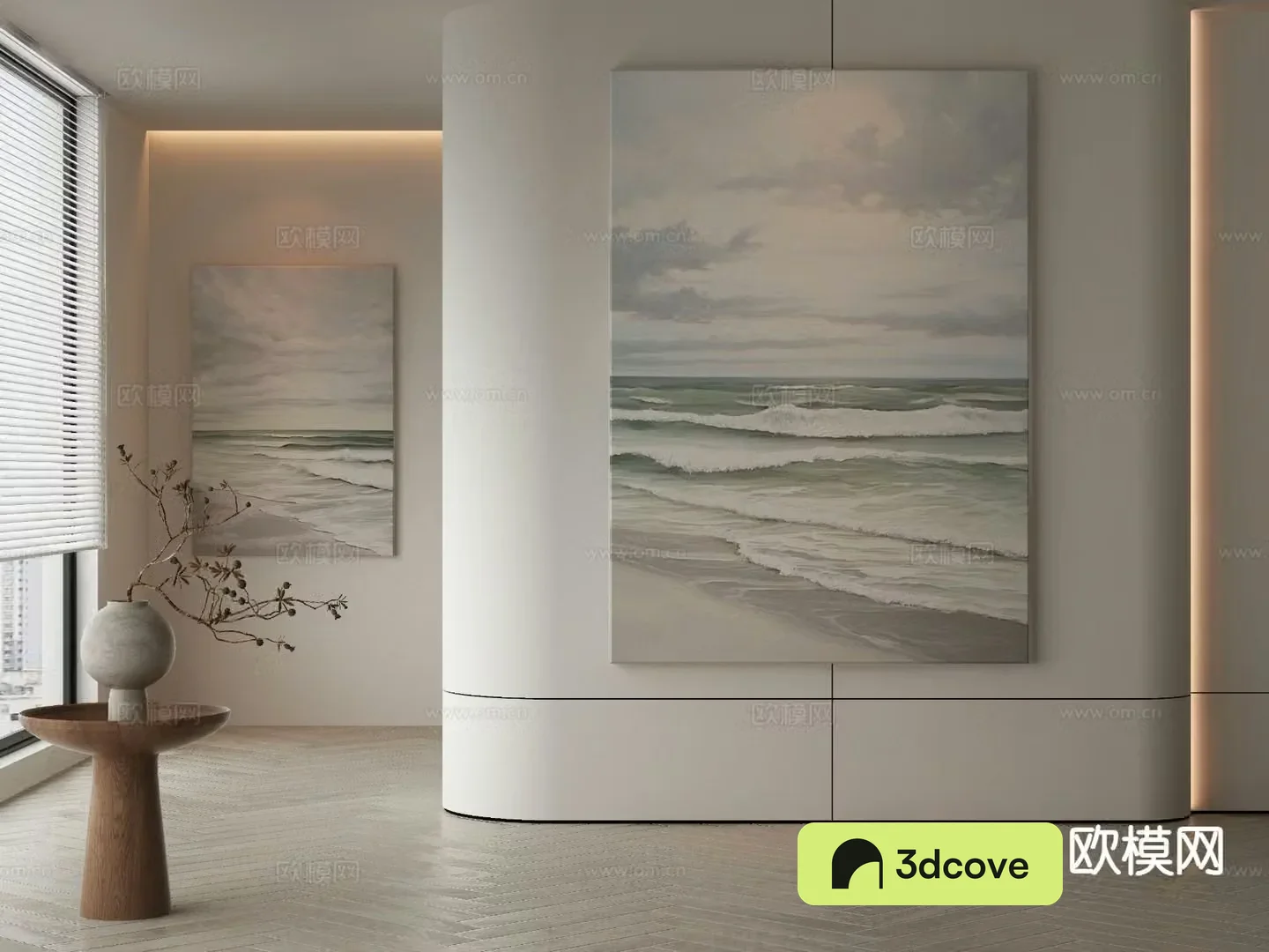 Modern decorative painting wave hanging painting