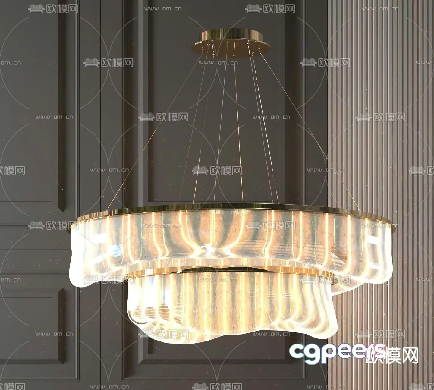 Light luxury chandeliers hall chandeliers 3D model