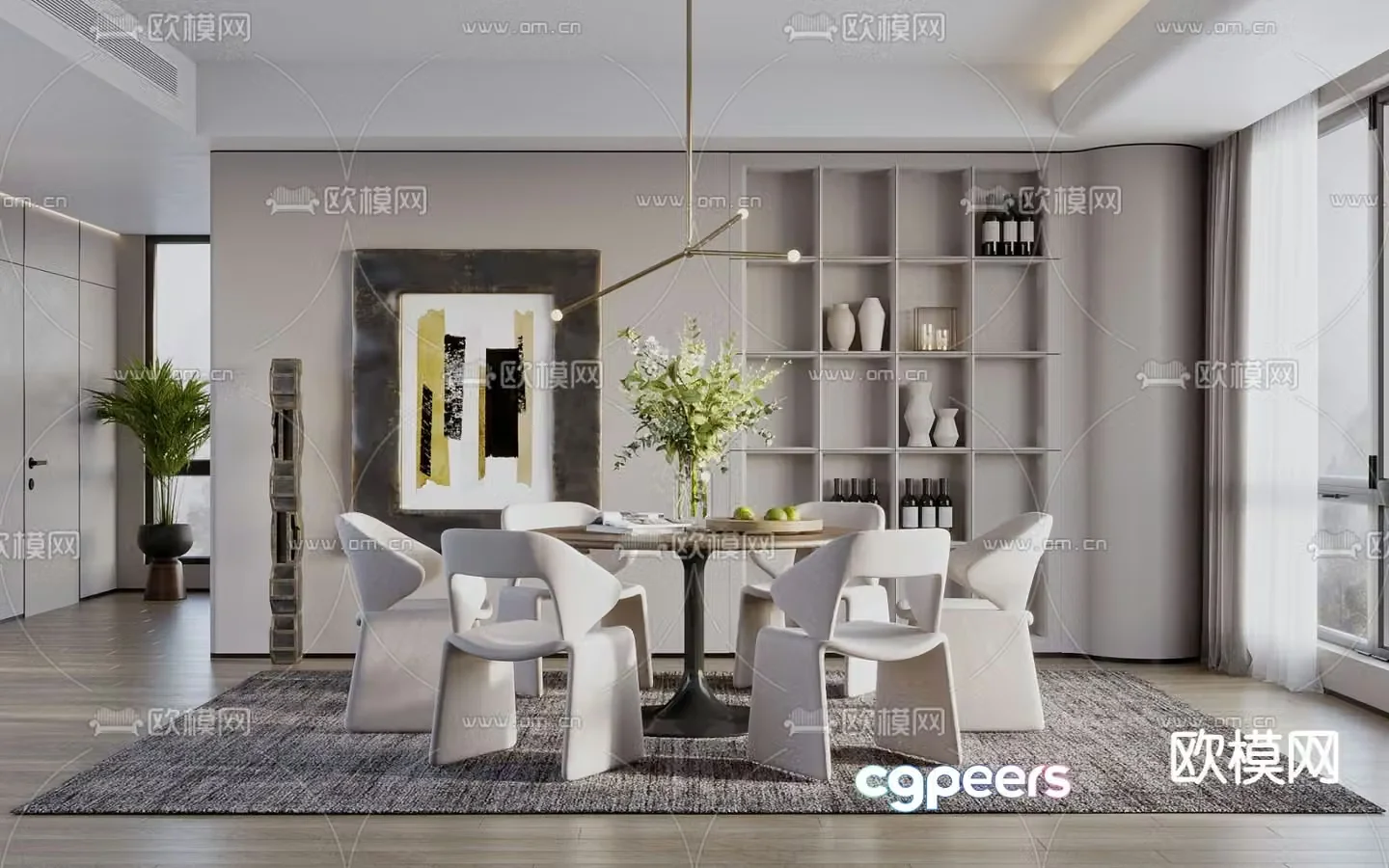Molteni&C modern restaurant 3d model