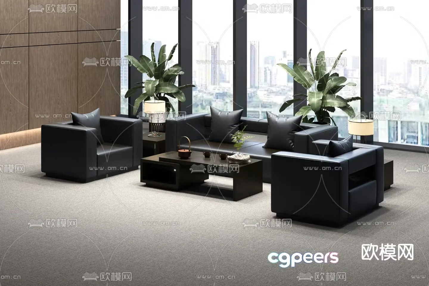 Office sofa modular sofa 3d model