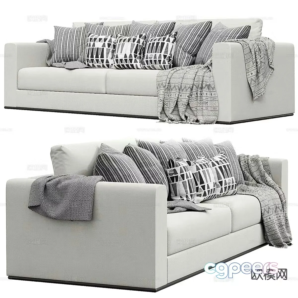 Double sofa 3d model