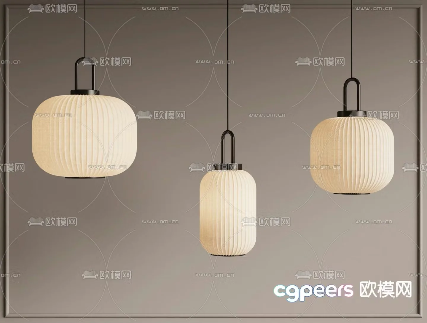 New Chinese style chandelier 3d model
