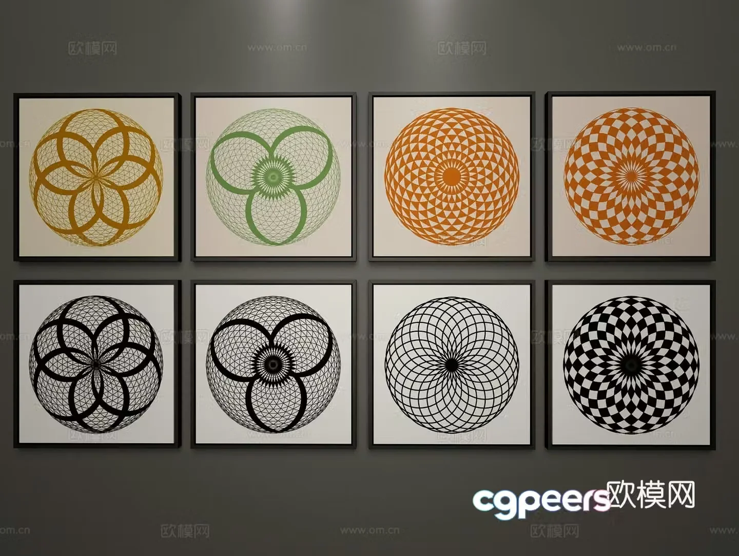 Modern minimalist decorative painting 3d model