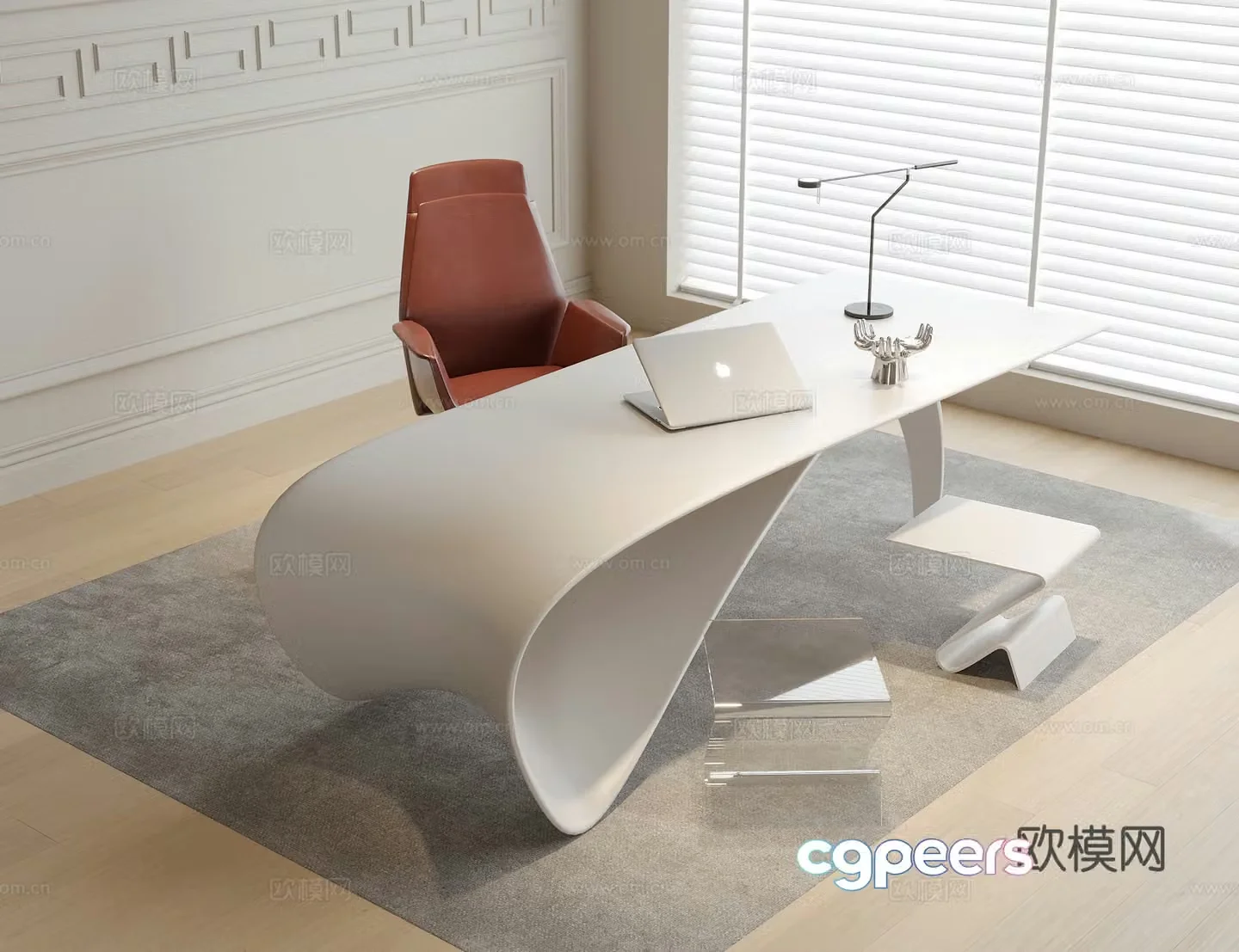 Modern boss desk desk chair desk chair 3d model