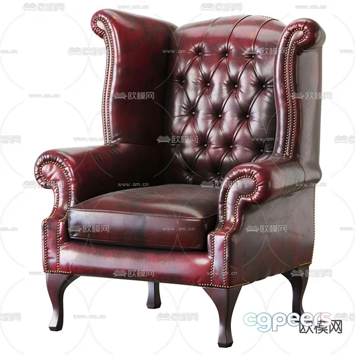 European style leisure sofa single sofa 3d model