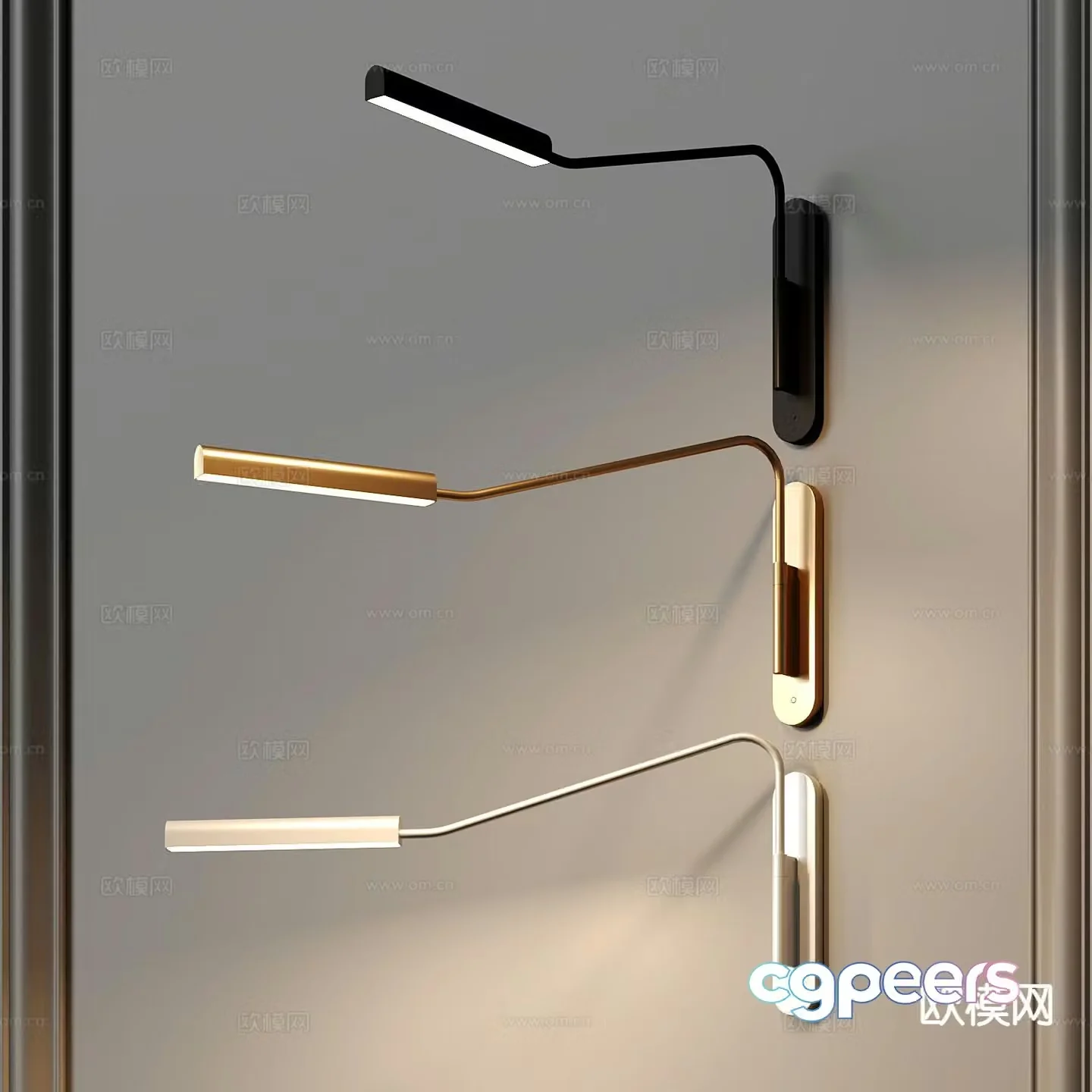 Modern metal wall light 3d model