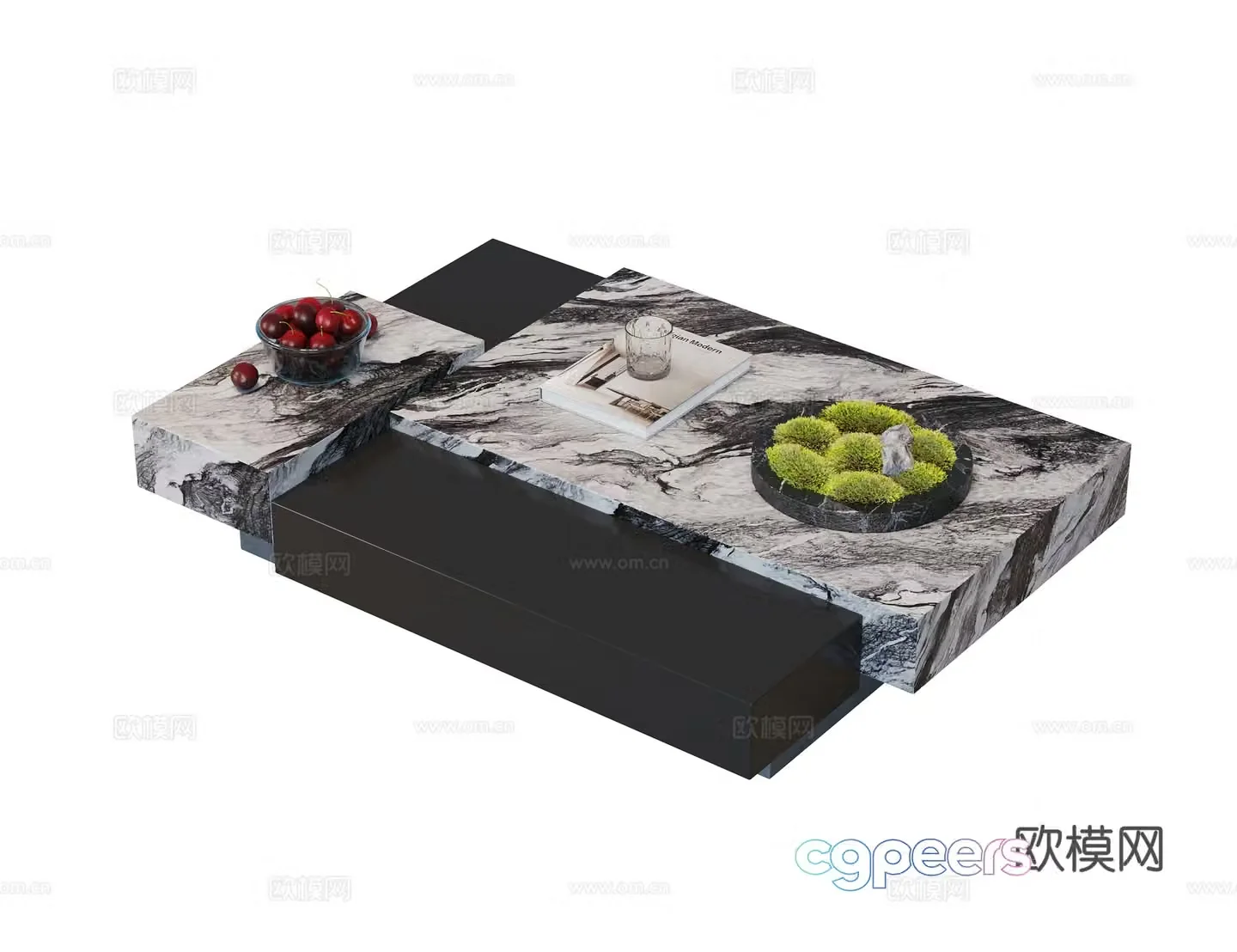 Modern coffee table marble coffee table stone coffee table square coffee table coffee table ornament 3D model