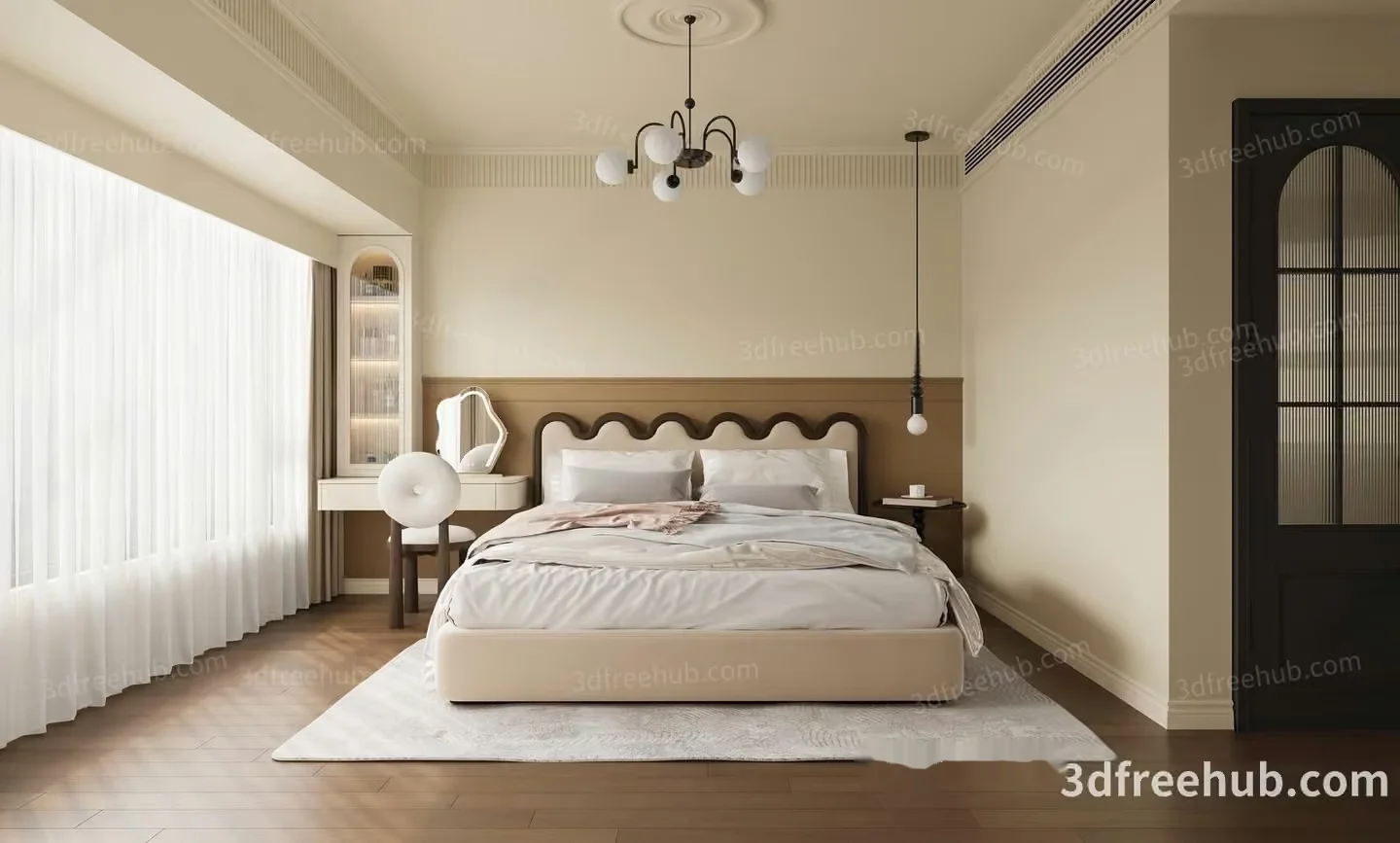 Modern Bedroom 3D Model – 21521 – VRAY Render