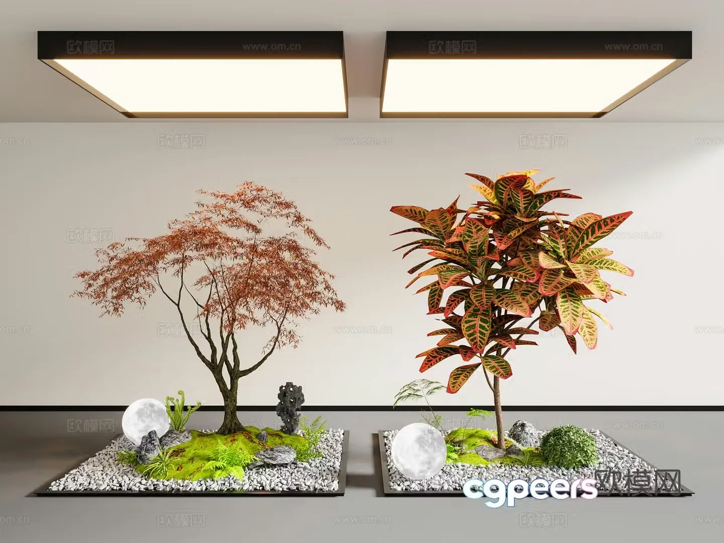 Modern interior landscape Plant landscaping Landscape sketch 3d model