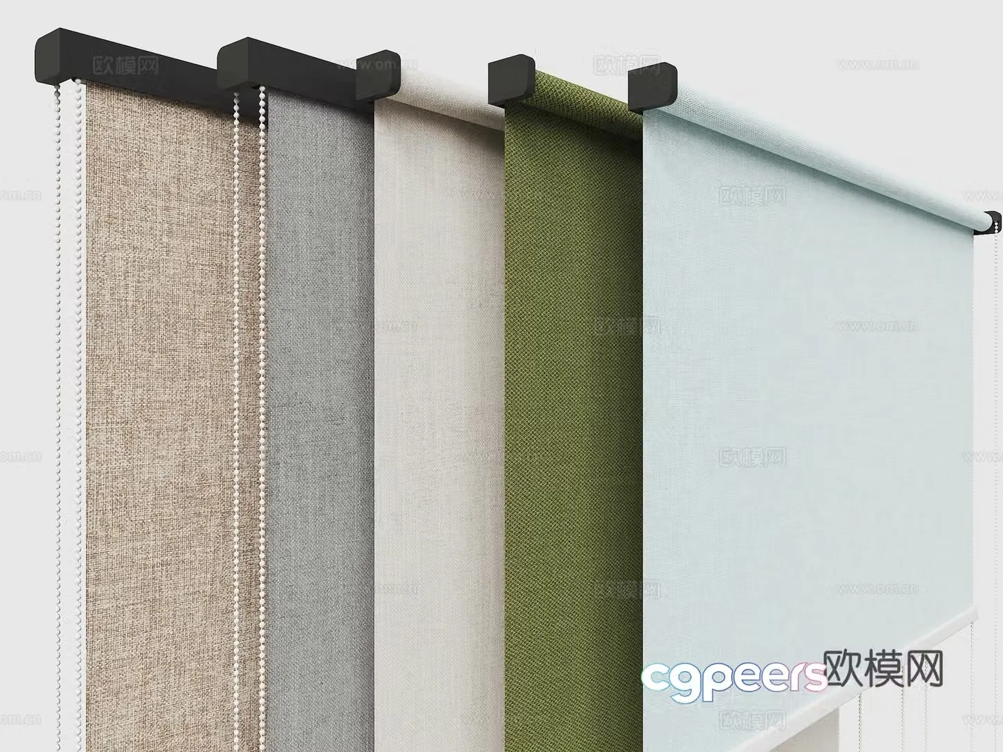 Modern office roller blinds Floor to ceiling window roller blinds Roller blinds Curtains 3D model