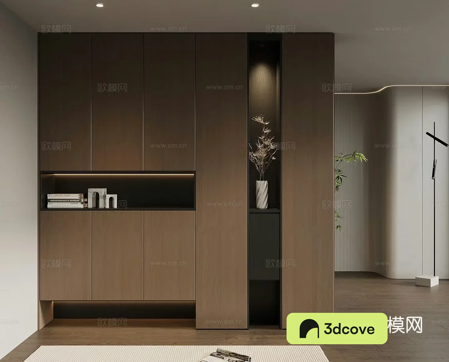Italian minimalist porch cabinet door-entry shoe cabinet porch background