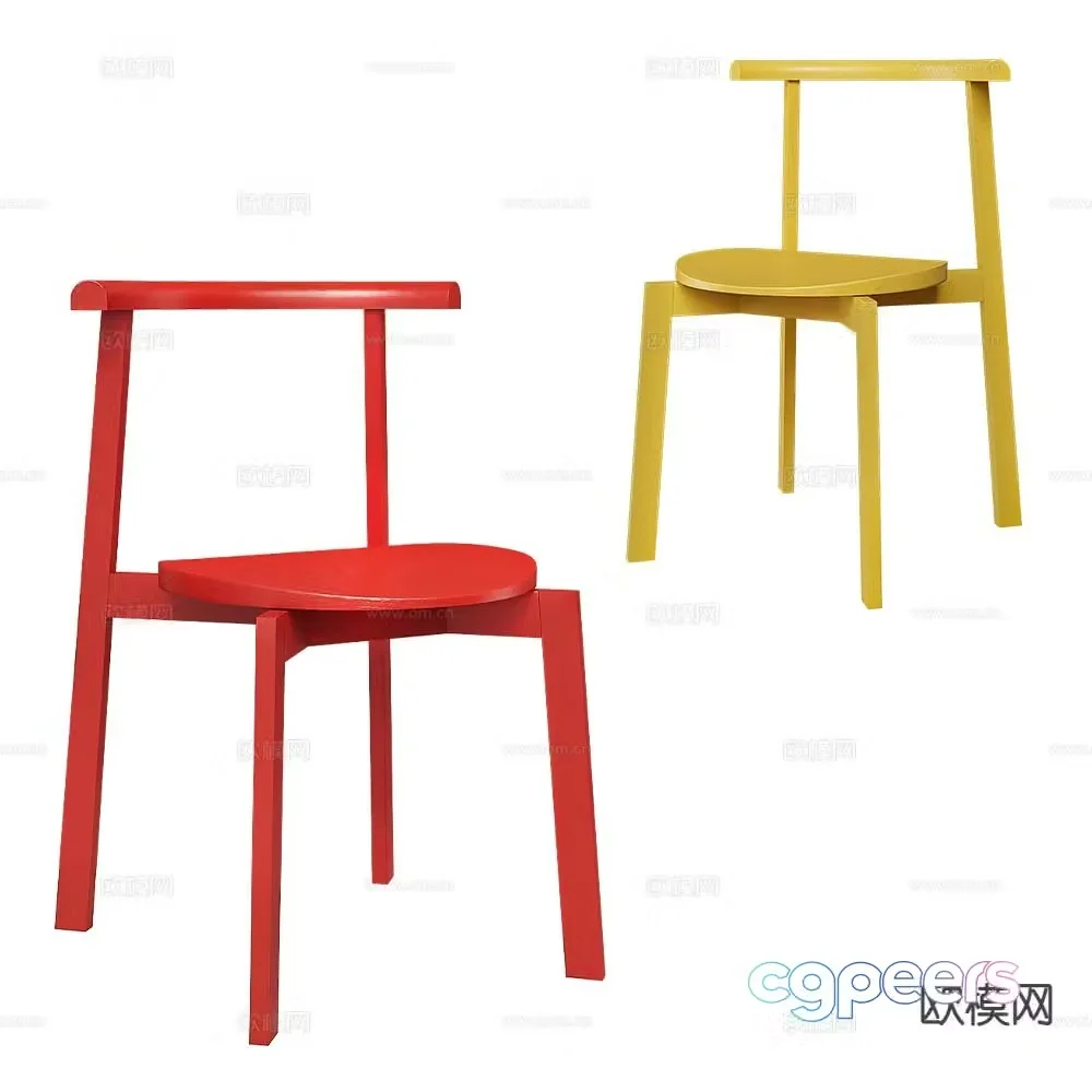 SIJU single chair dining chair 3d model