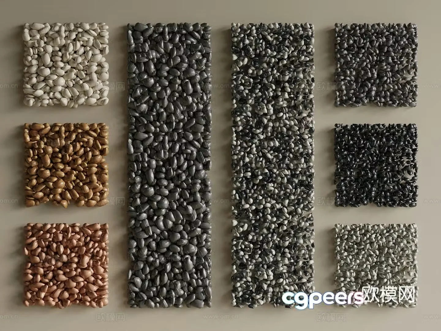 Modern New Chinese Stone Cobblestone Gravel 3D Model