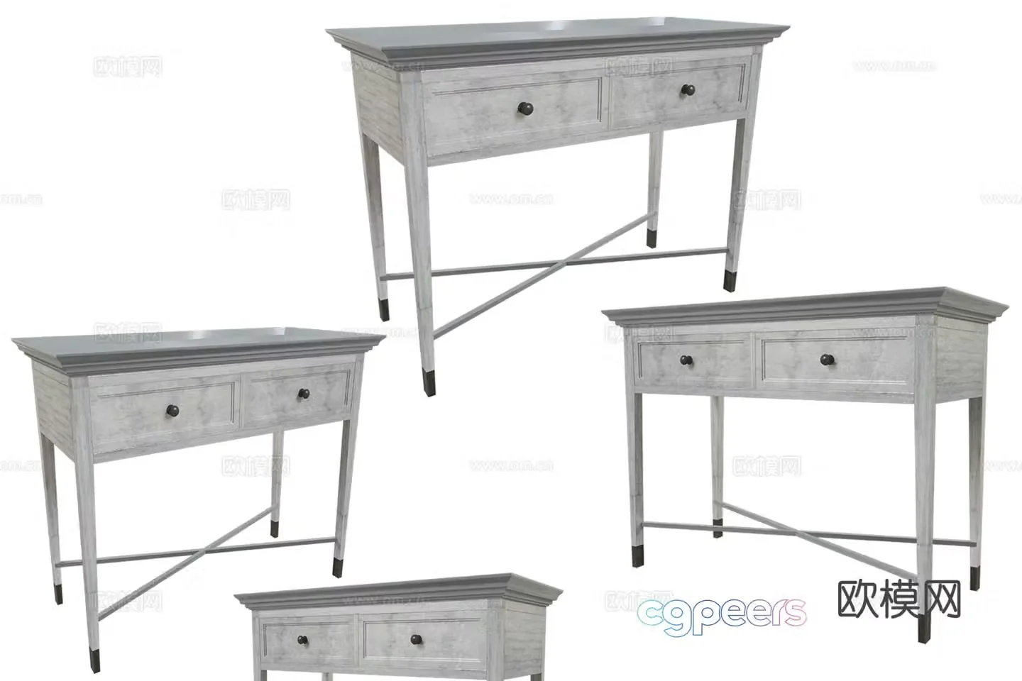 Jane European desk writing desk 3d model