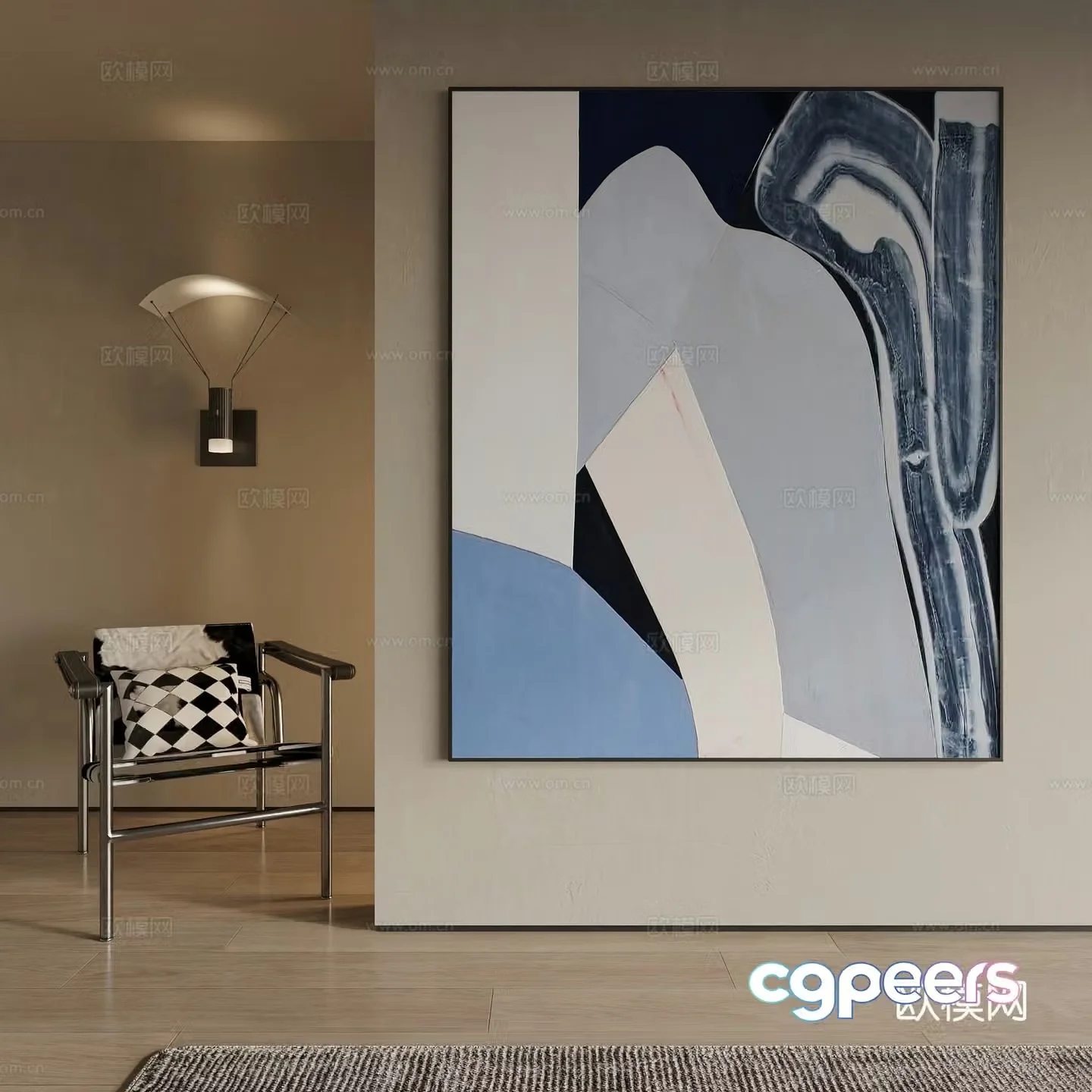 Modern decorative painting 3d model