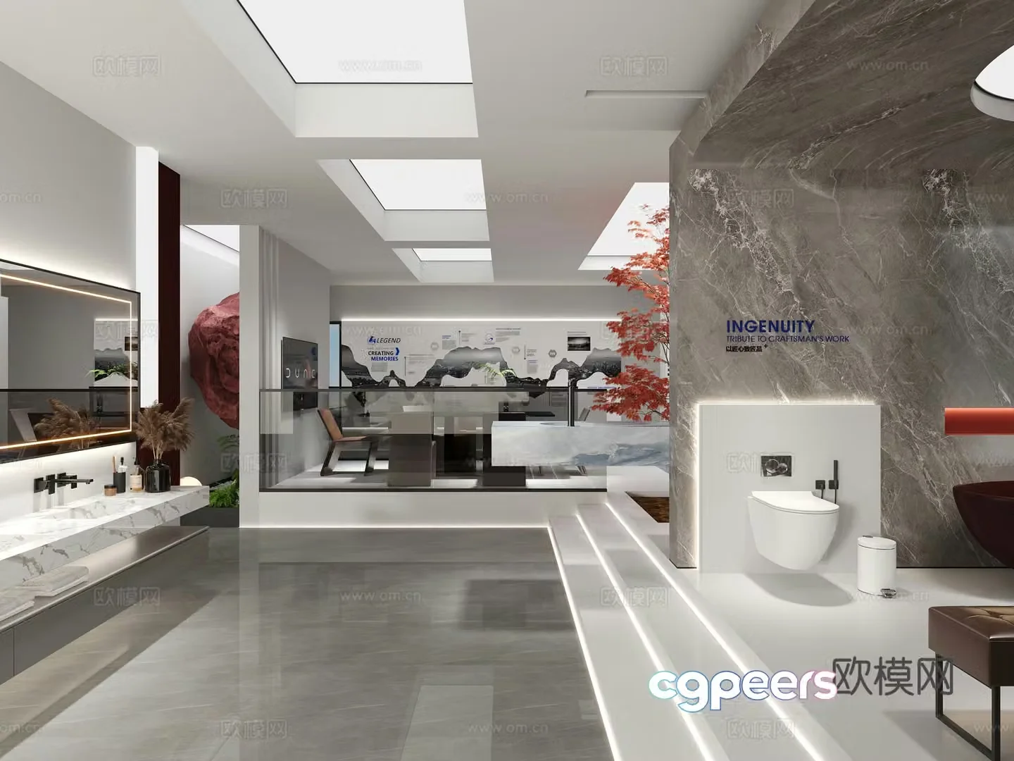 Modern bathroom exhibition hall 3d model