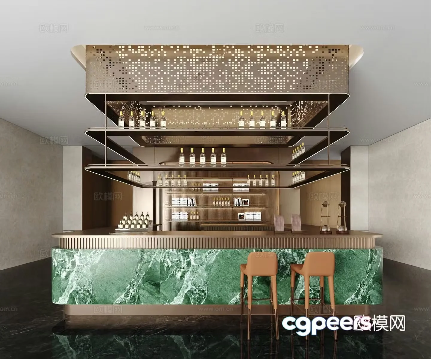 Light luxury bar water bar 3D model