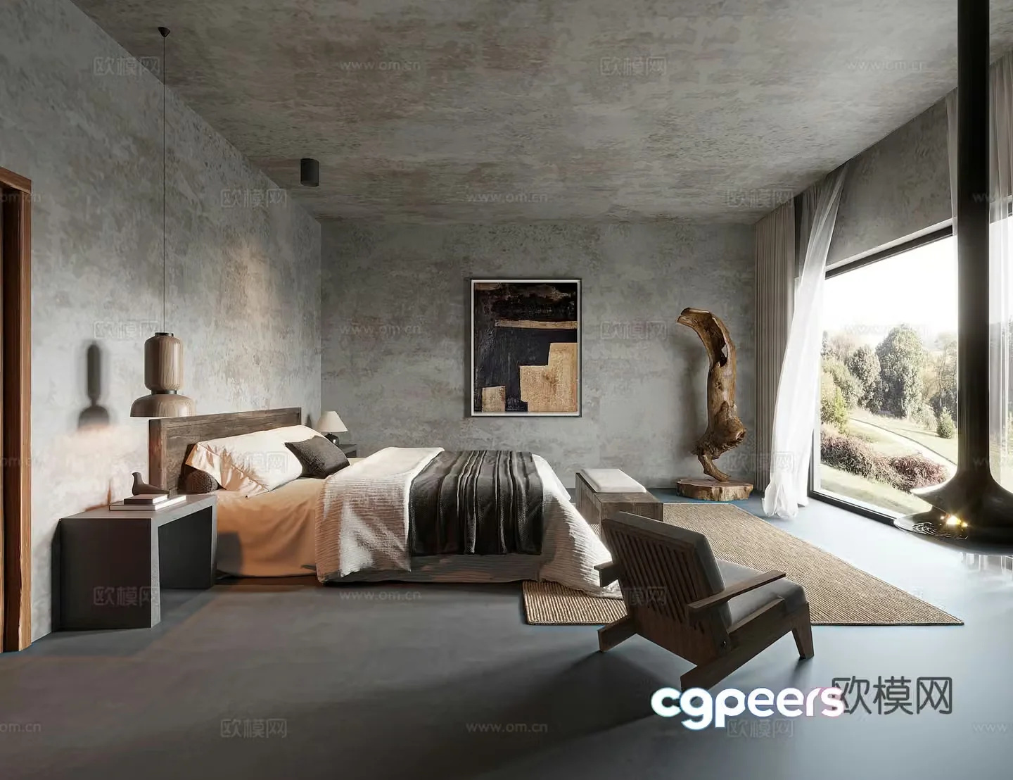 3D model of Wabiji Wind B&B guest room