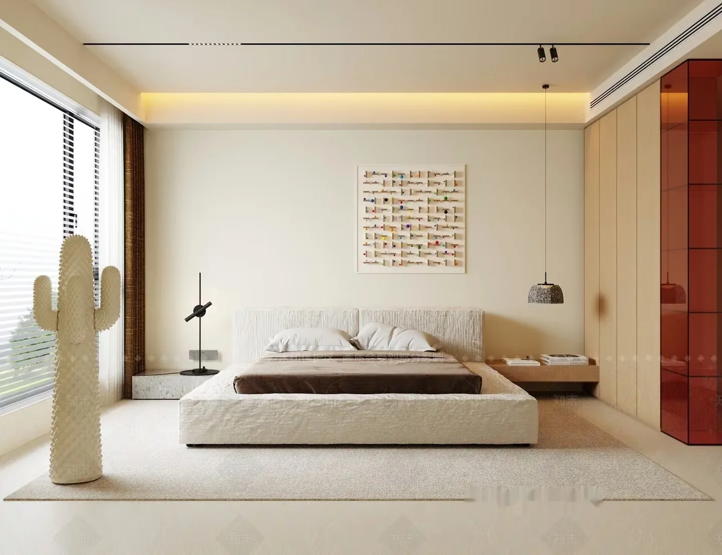 Modern Minimalist Bedroom 3D Model – 12542 – VRAY Render