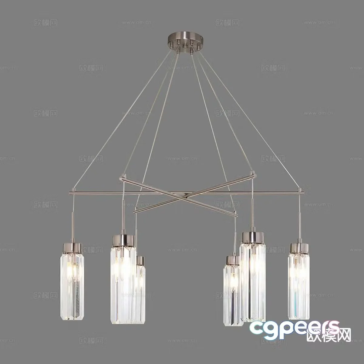 Light luxury chandelier hall chandelier 3d model