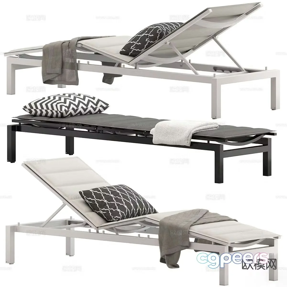 Massage table recliner 3d model