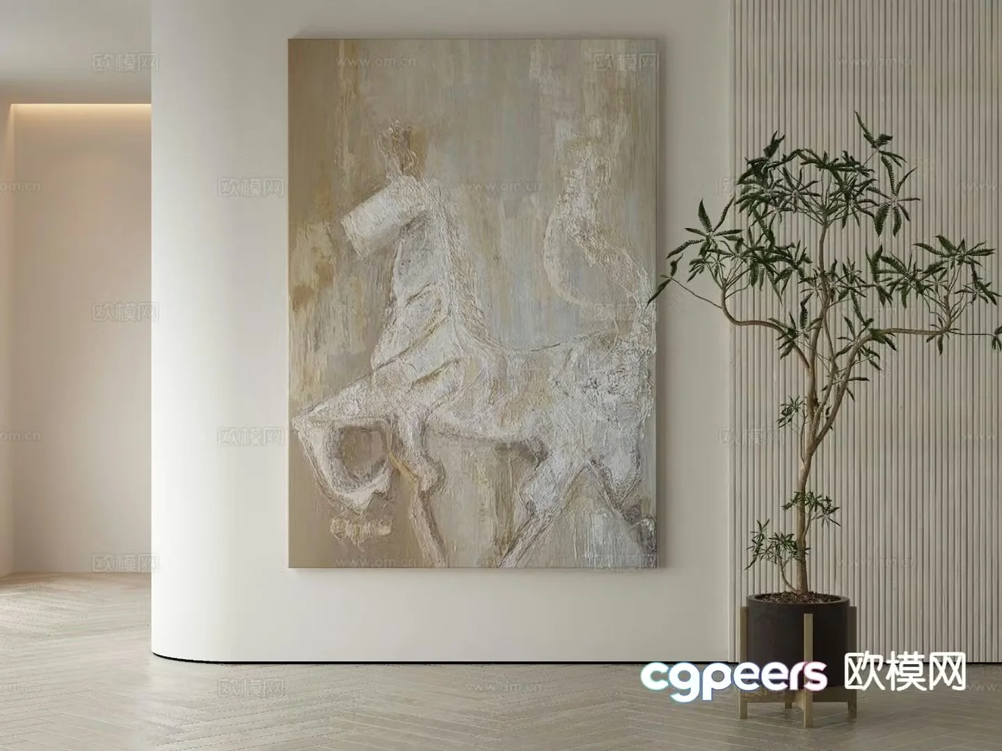 Modern decorative painting texture painting abstract painting 3d model