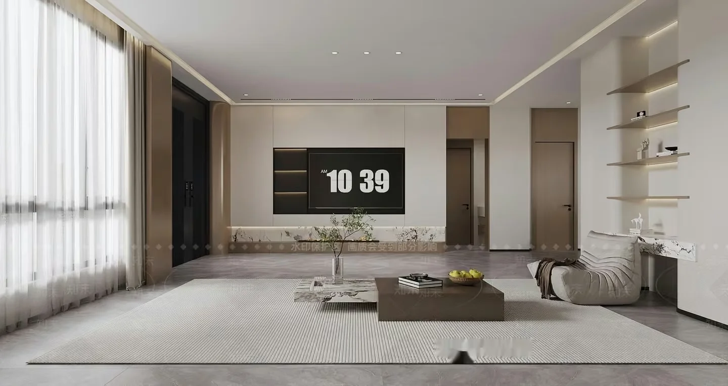 Modern Living Room 3D Model – 20429 – VRAY Render