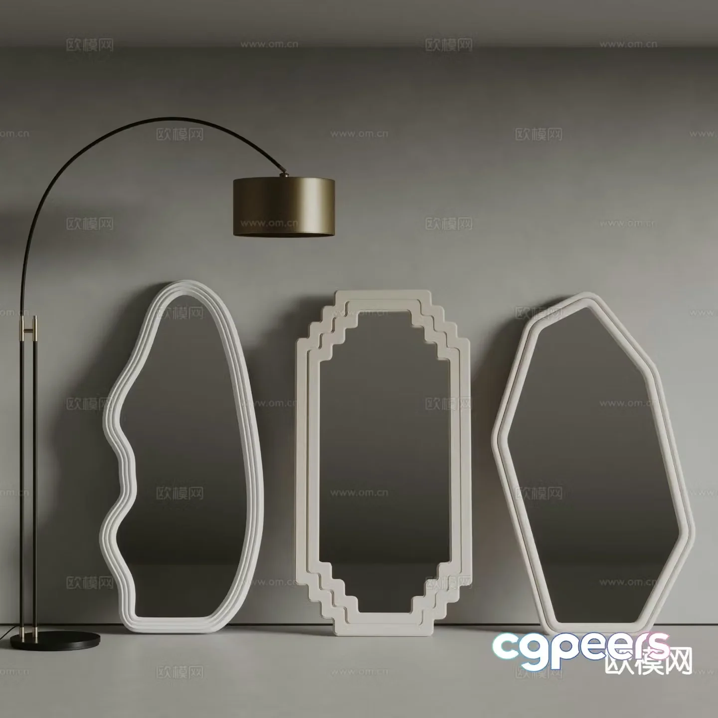 Rossin irregular full length mirror floor mirror mirror 3d model