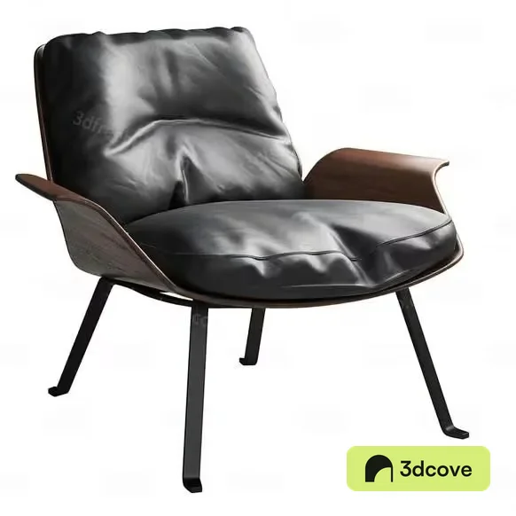 Wooden And Leather Chair