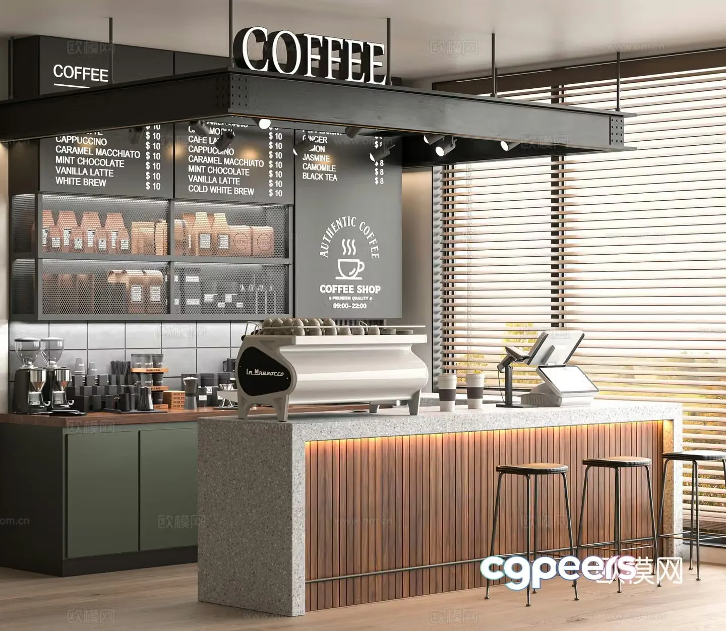 Modern cafe 3d model