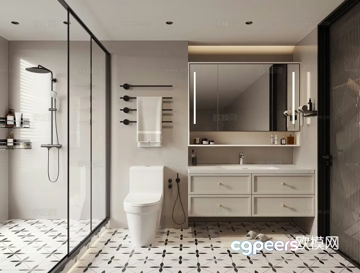 French bathroom bathroom 3d model