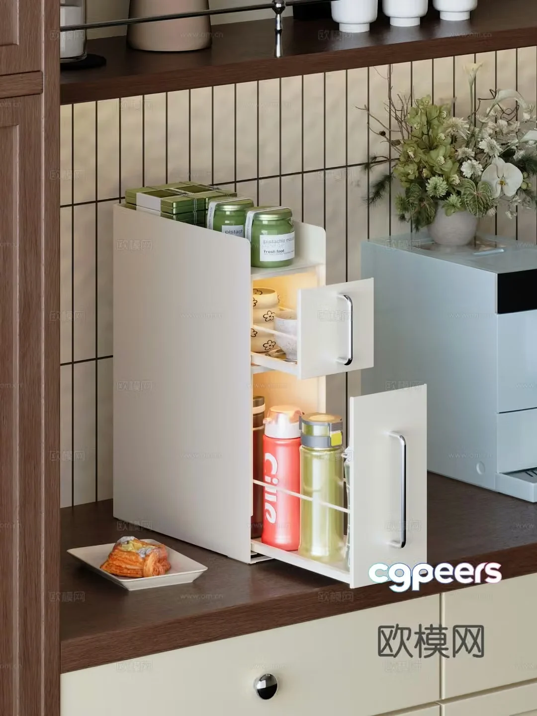 Water cup storage rack 3d model