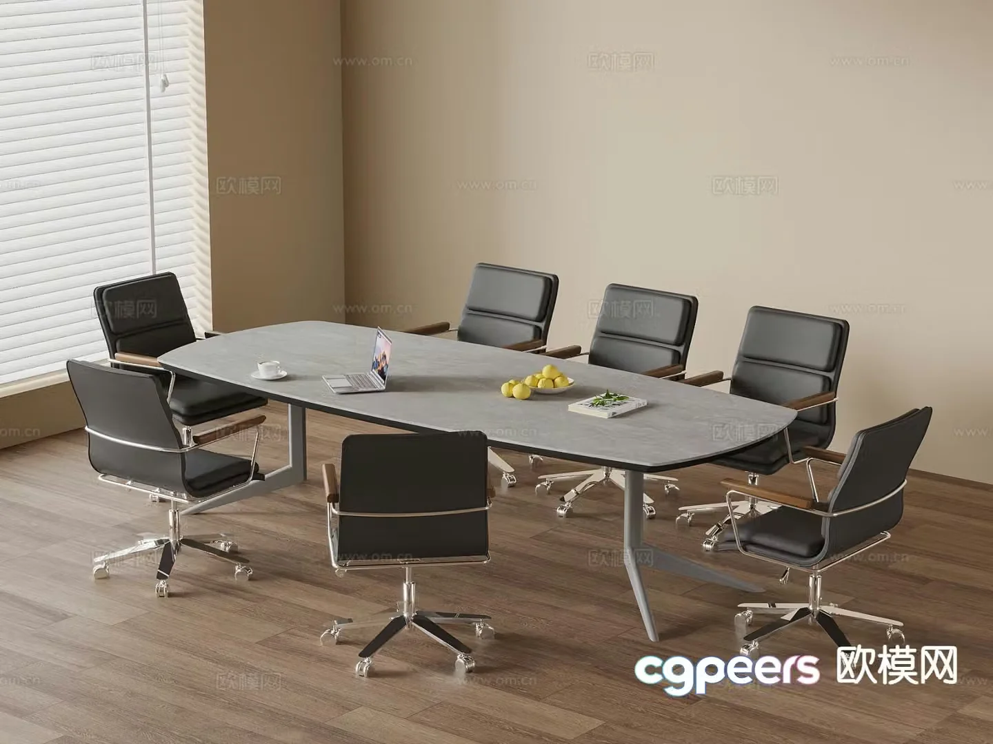 Modern conference table and chairs conference table 3d model