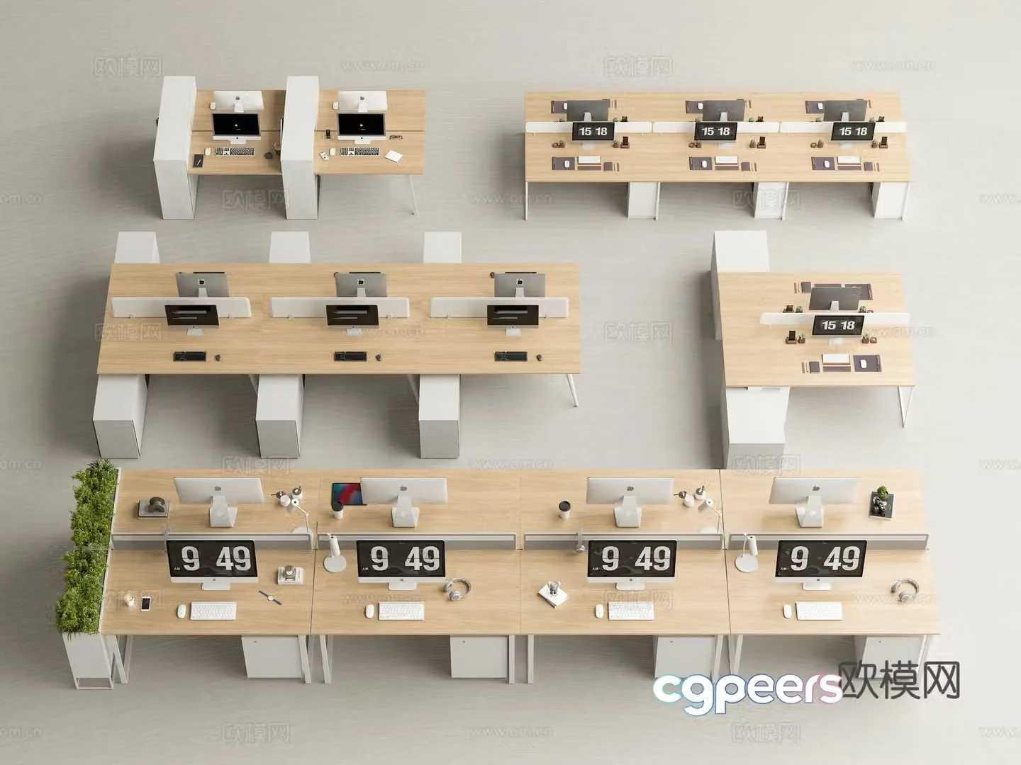 Modern simple office desk and chair office desk and chair combination employee desk office area office desk and chair 3D model