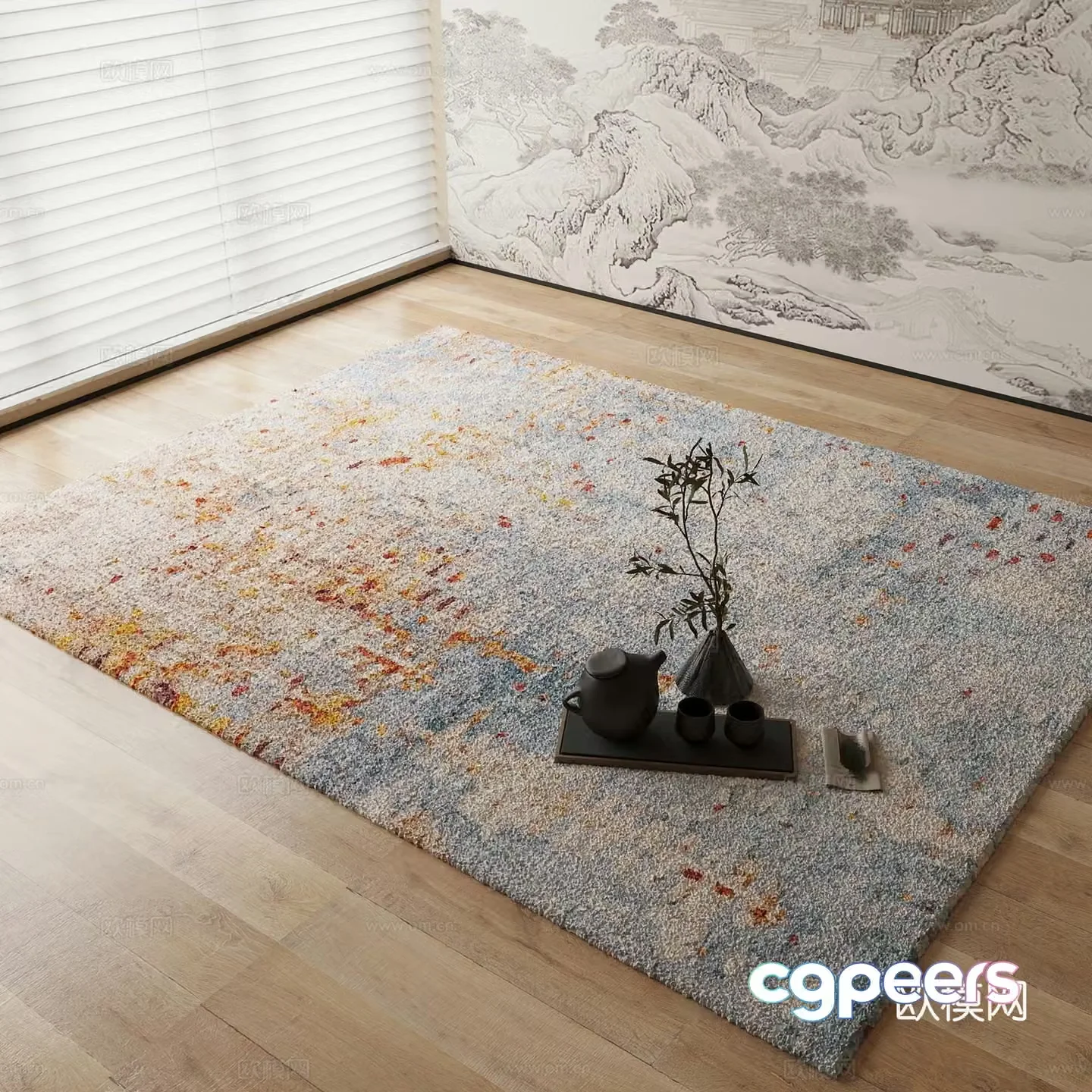 New Chinese carpet 3D model