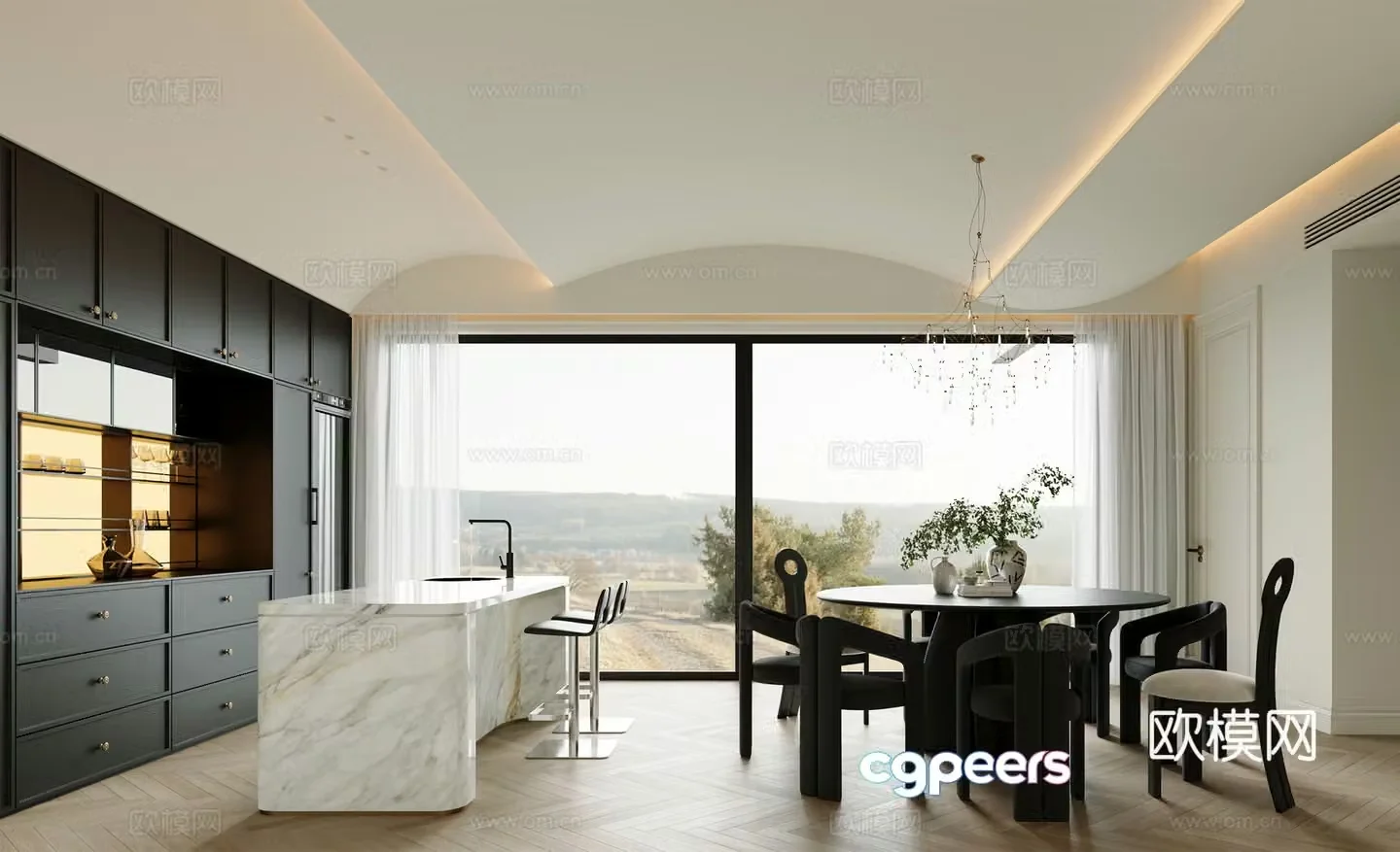 Modern restaurant 3d model