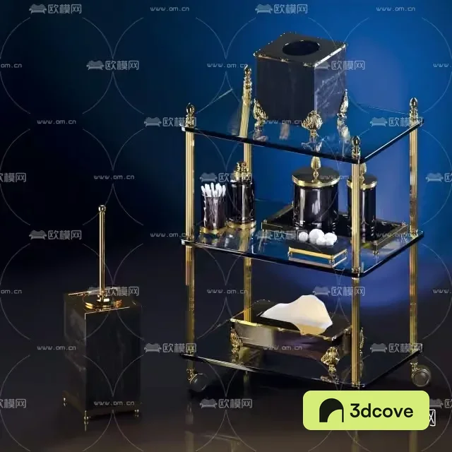 Gold And Black Shelving Unit