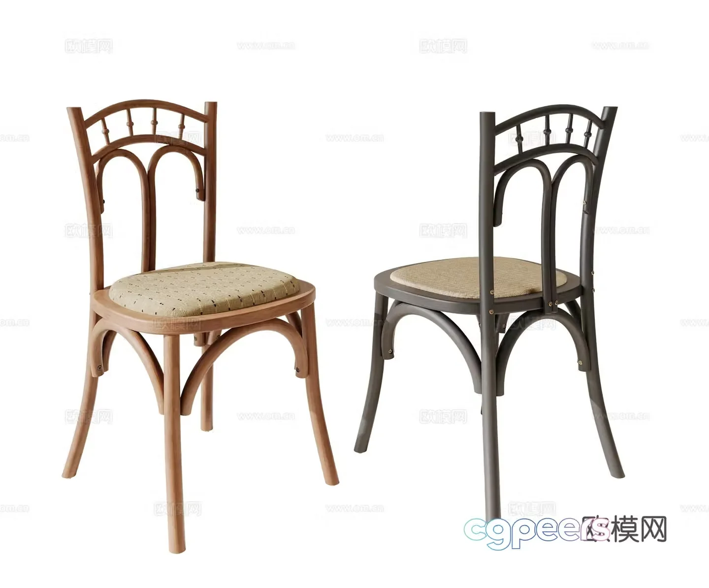 Modern medieval dining chair 3d model