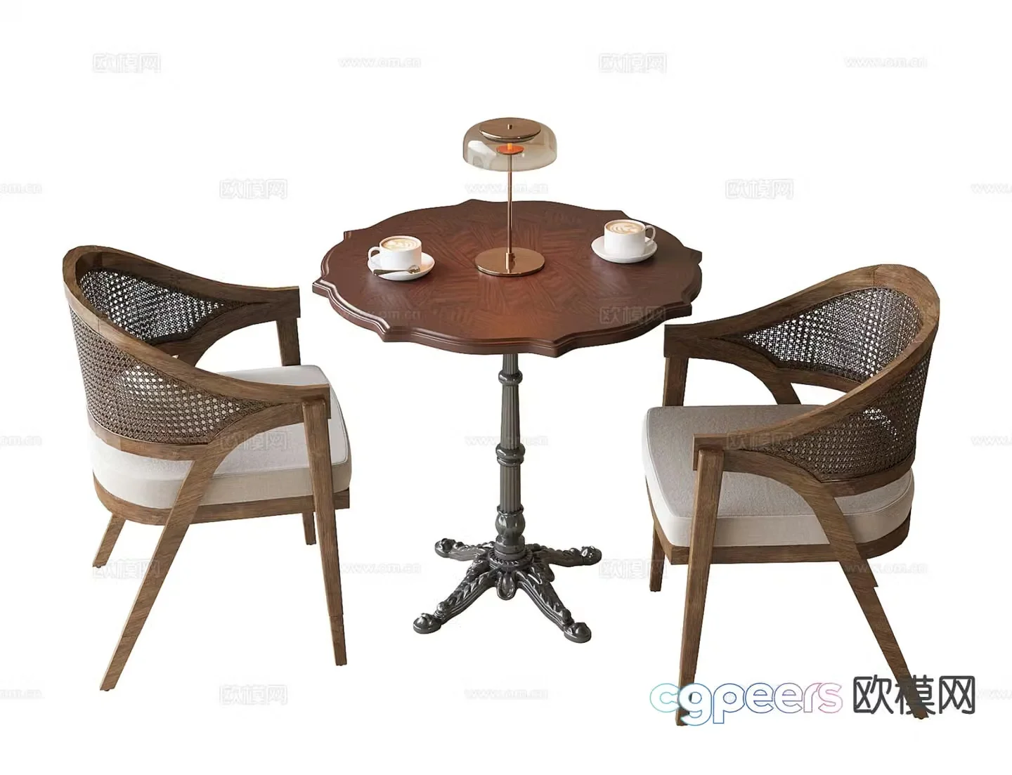 American coffee tables and chairs negotiation tables and chairs leisure tables and chairs 3D model