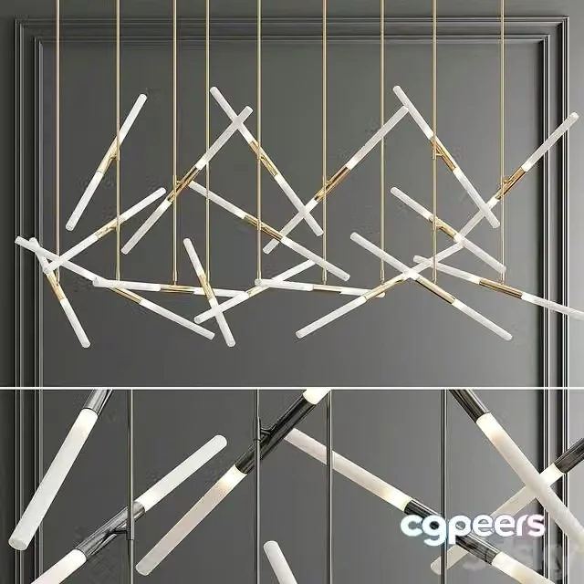 3ds Max Free – Multi LED Tube Pendant Big