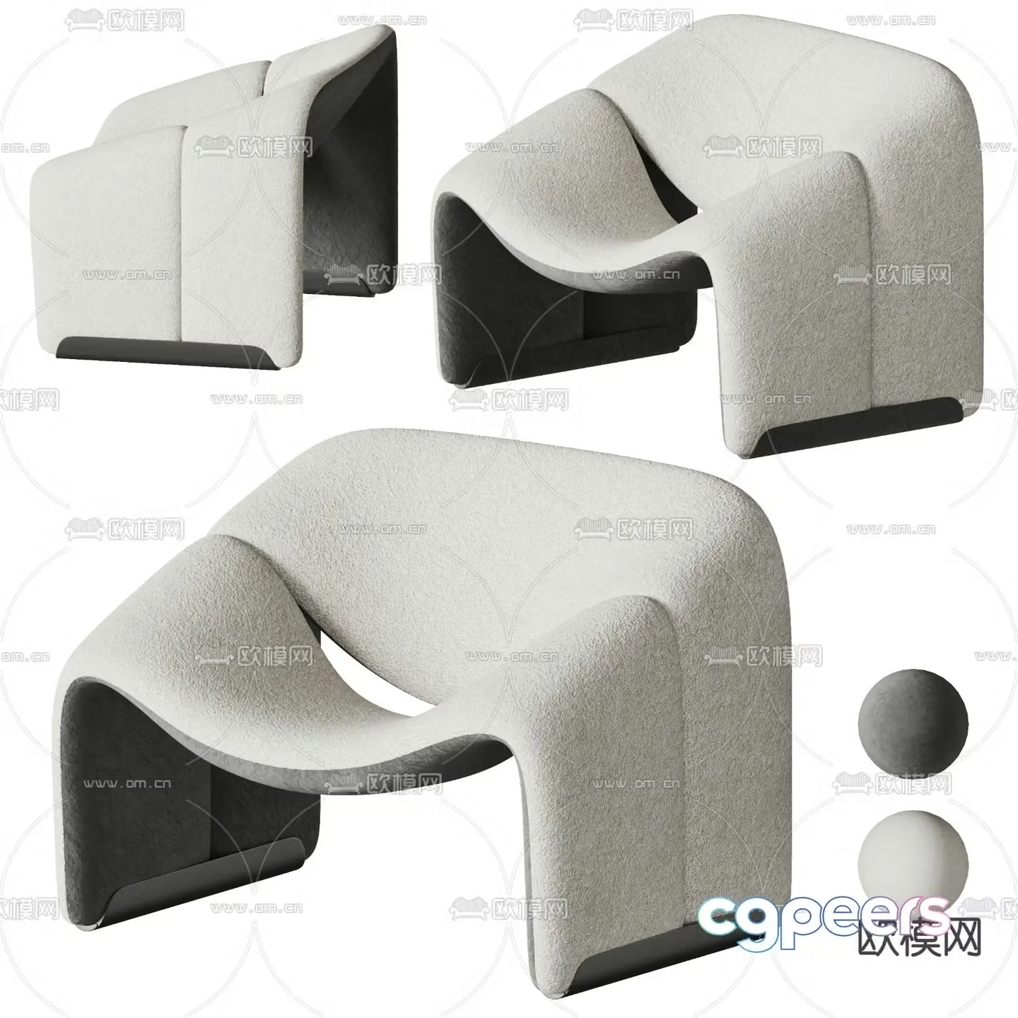 Modern chair leisure chair 3d model