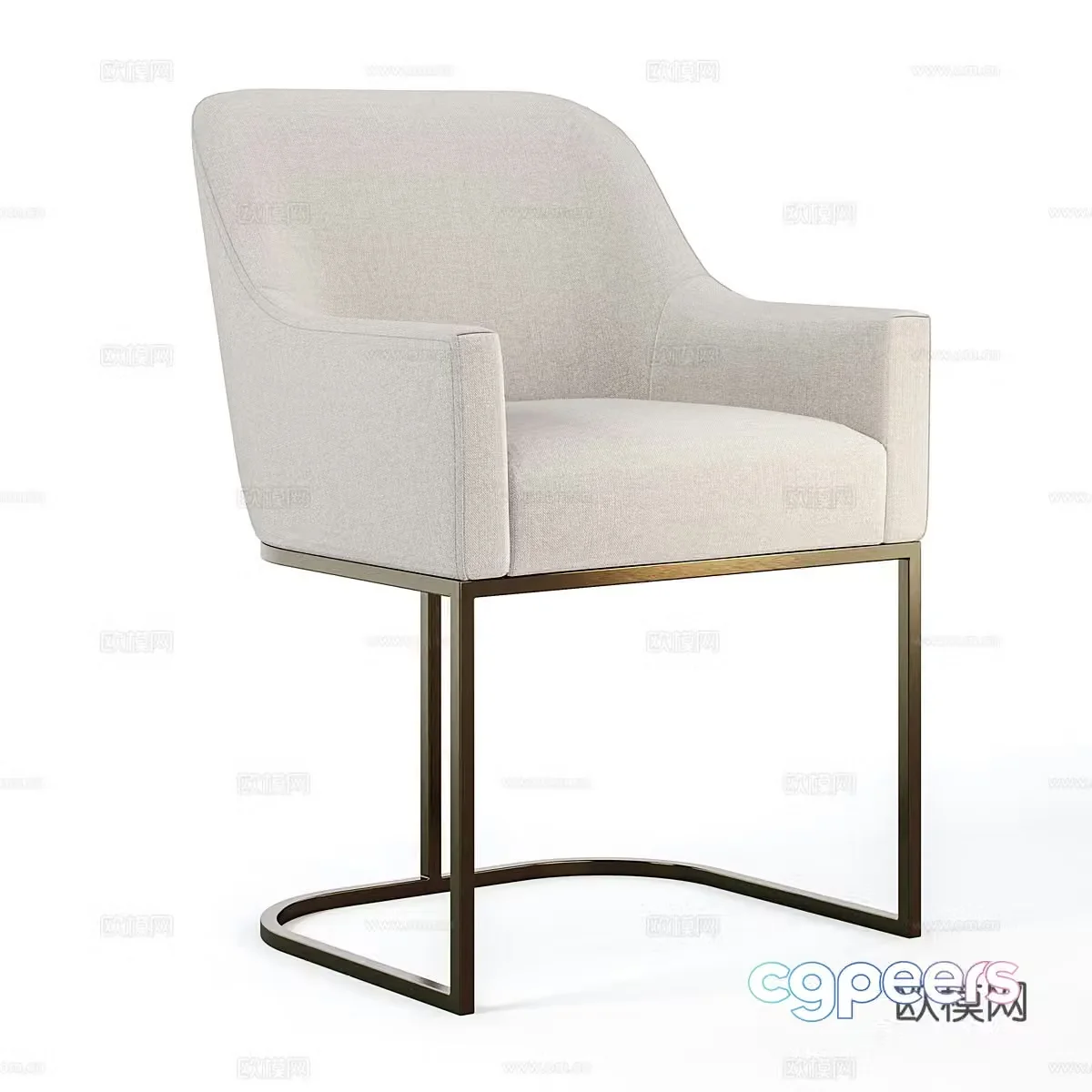 Modern light luxury armchair 3d model