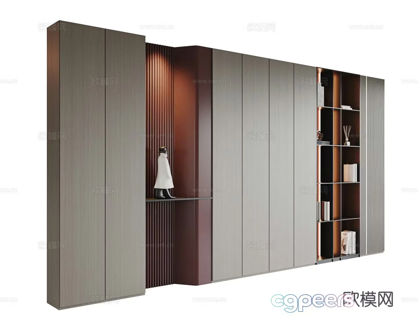 Italian modern bookcase bookcase bookcase study bookcase living room bookcase open bookcase office bookcase 3d model
